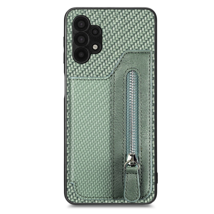 Carbon Fiber Horizontal Flip Zipper Wallet Phone Case