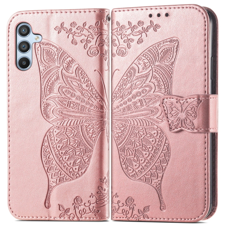 Butterfly Love Flower Embossed Leather Phone Case