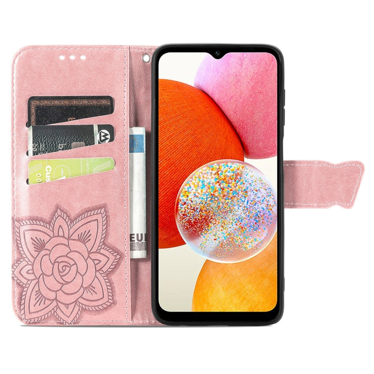 Butterfly Love Flower Embossed Leather Phone Case