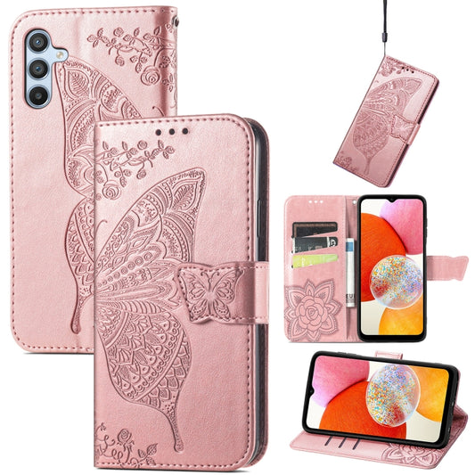 Butterfly Love Flower Embossed Leather Phone Case