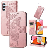 Butterfly Love Flower Embossed Leather Phone Case