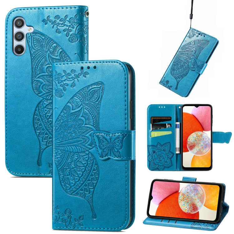 Butterfly Love Flower Embossed Leather Phone Case