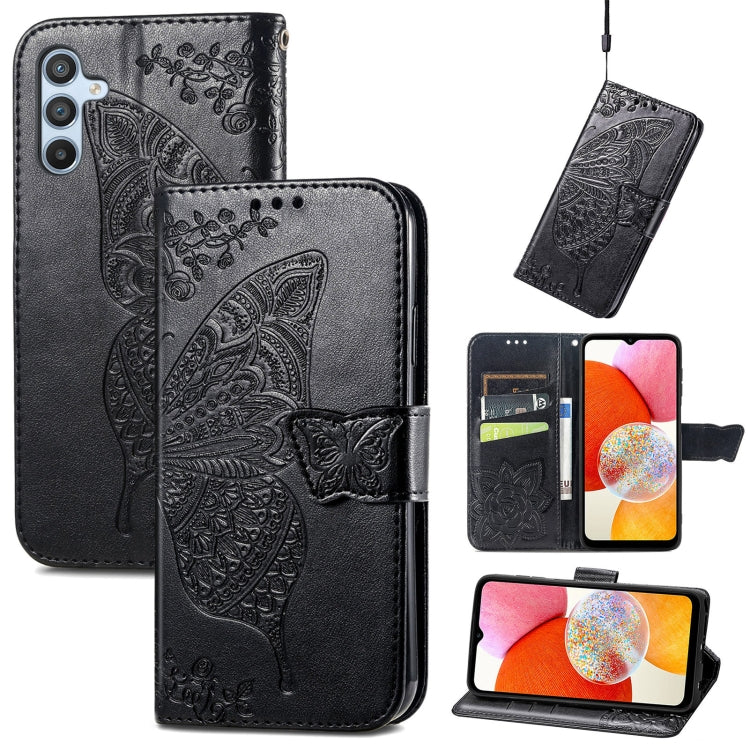 Butterfly Love Flower Embossed Leather Phone Case