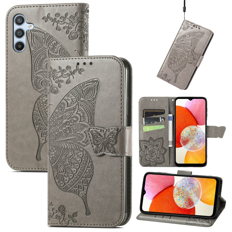 Butterfly Love Flower Embossed Leather Phone Case