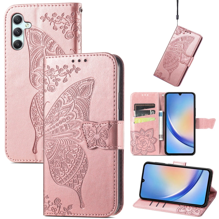 Butterfly Love Flower Embossed Leather Phone Case