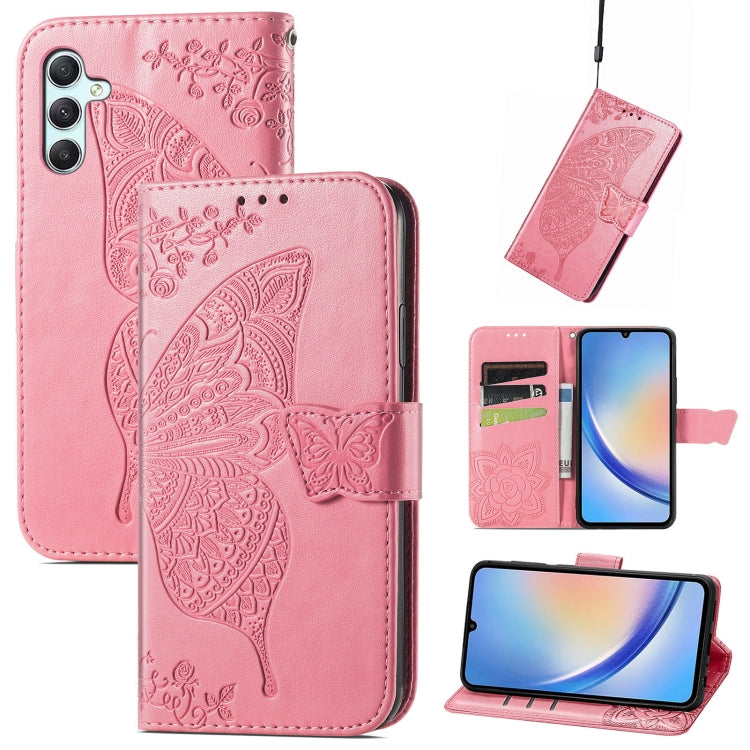 Butterfly Love Flower Embossed Leather Phone Case