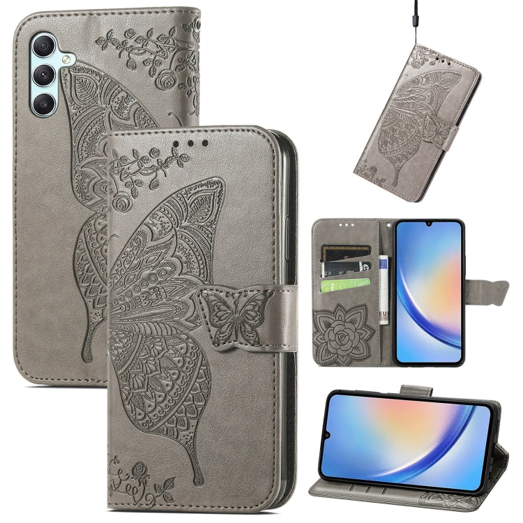 Butterfly Love Flower Embossed Leather Phone Case