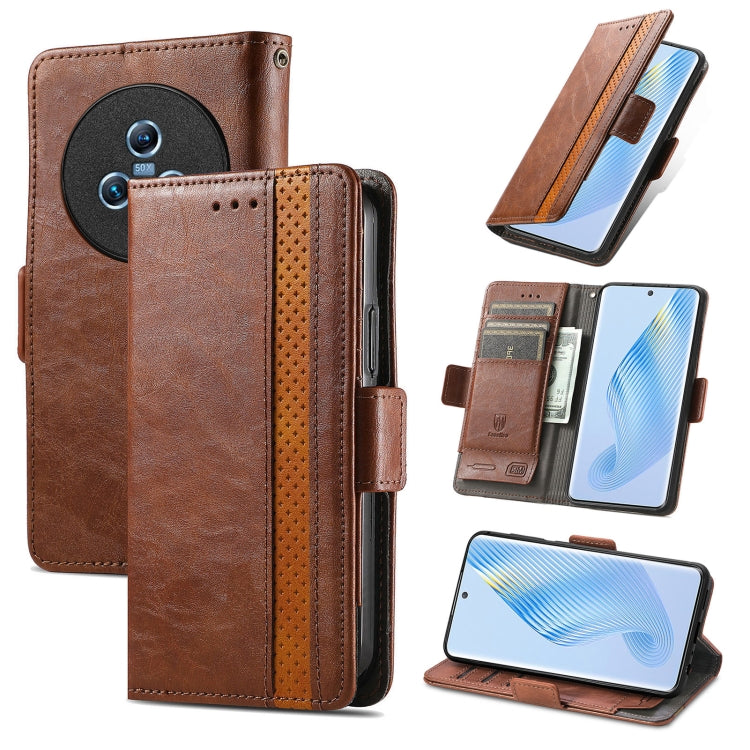 CaseNeo Splicing Dual Magnetic Buckle Leather Phone Case