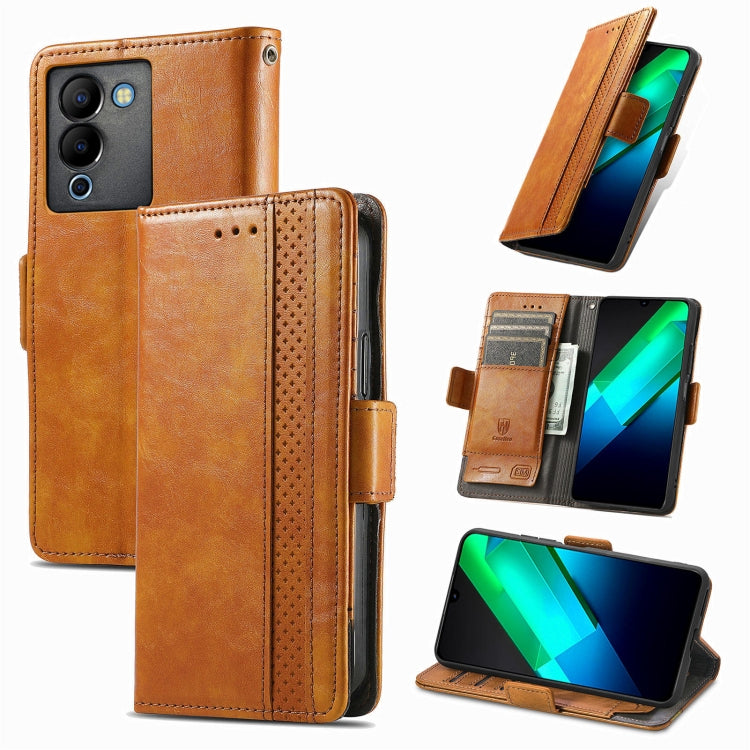 CaseNeo Splicing Dual Magnetic Buckle Leather Phone Case