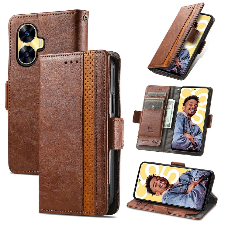 CaseNeo Splicing Dual Magnetic Buckle Leather Phone Case