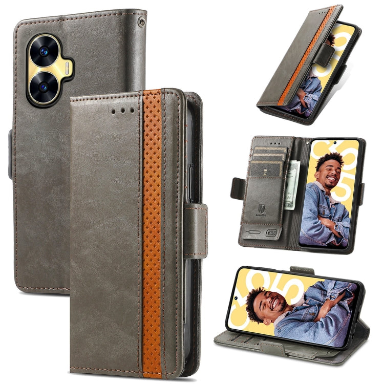 CaseNeo Splicing Dual Magnetic Buckle Leather Phone Case