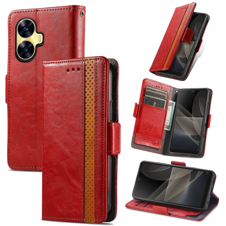 CaseNeo Splicing Dual Magnetic Buckle Leather Phone Case