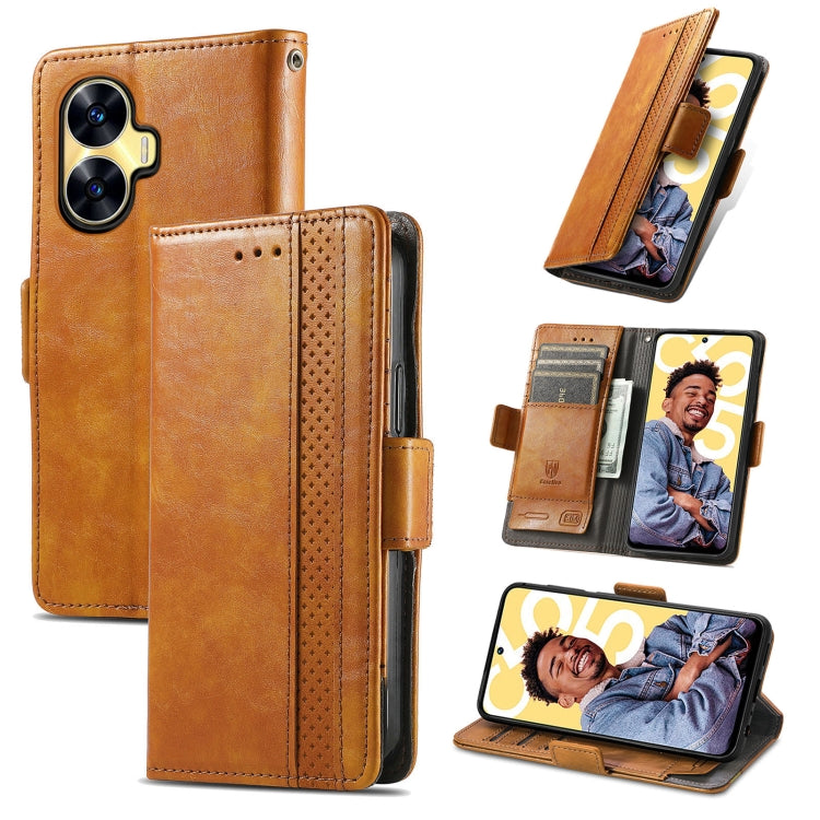 CaseNeo Splicing Dual Magnetic Buckle Leather Phone Case