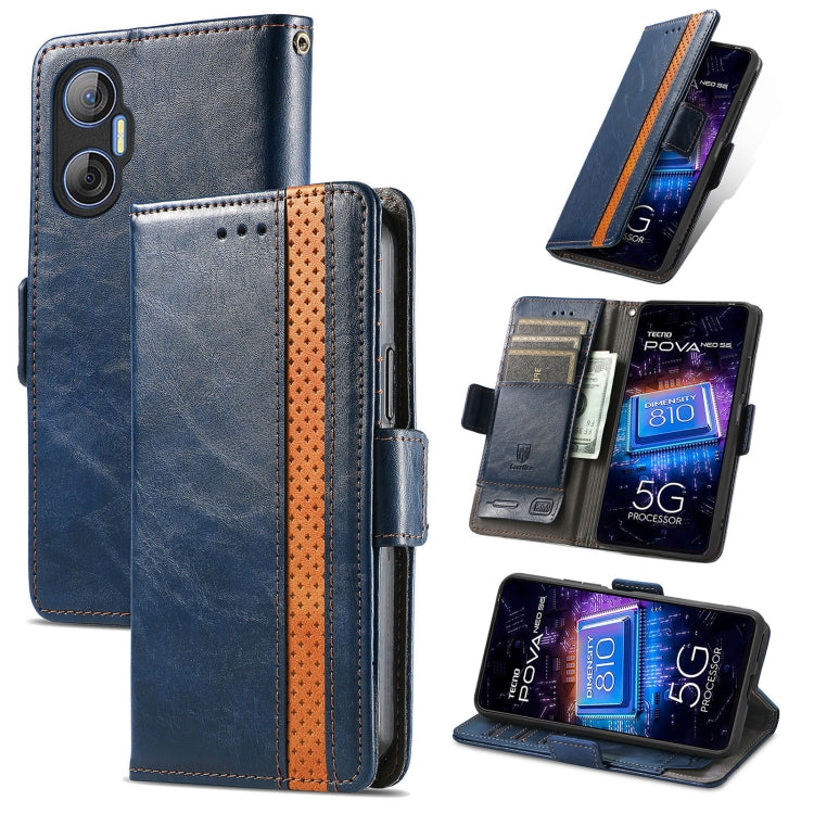 CaseNeo Splicing Dual Magnetic Buckle Leather Phone Case