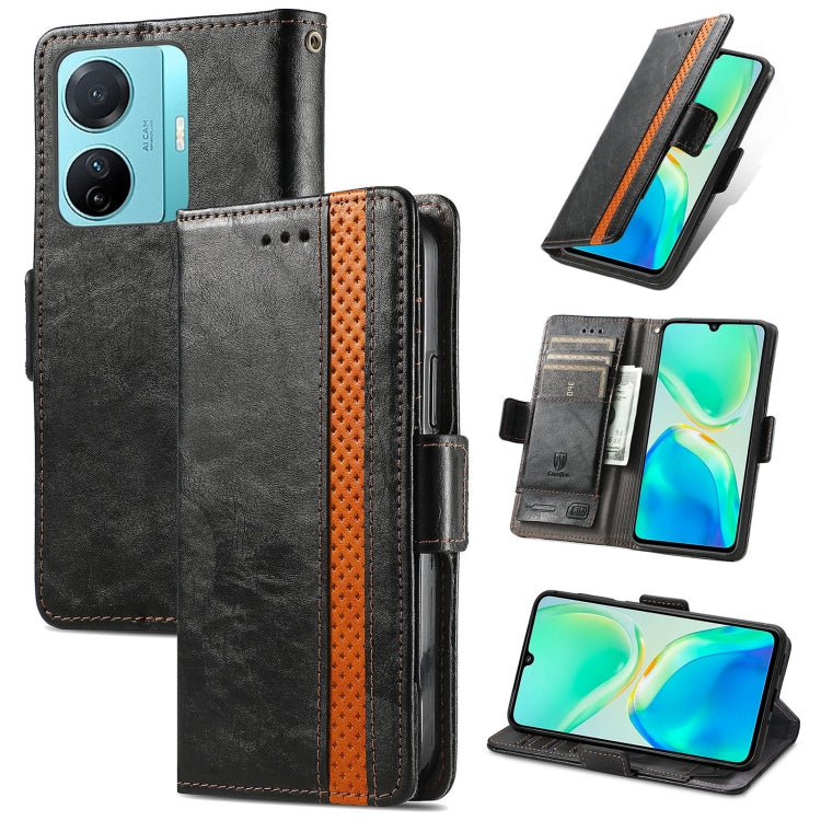 CaseNeo Splicing Dual Magnetic Buckle Leather Phone Case