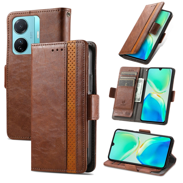 CaseNeo Splicing Dual Magnetic Buckle Leather Phone Case