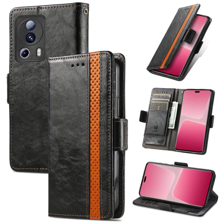 CaseNeo Splicing Dual Magnetic Buckle Leather Phone Case