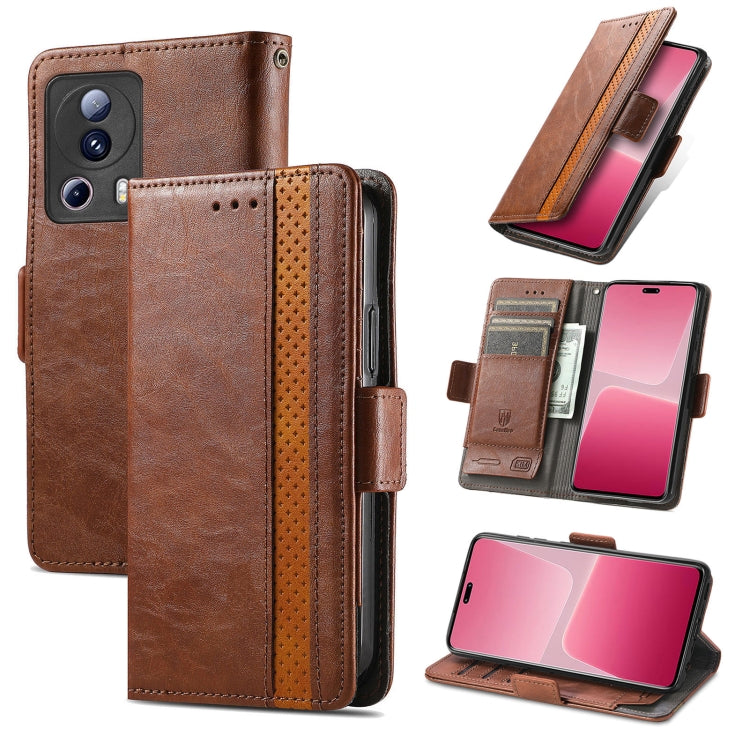 CaseNeo Splicing Dual Magnetic Buckle Leather Phone Case