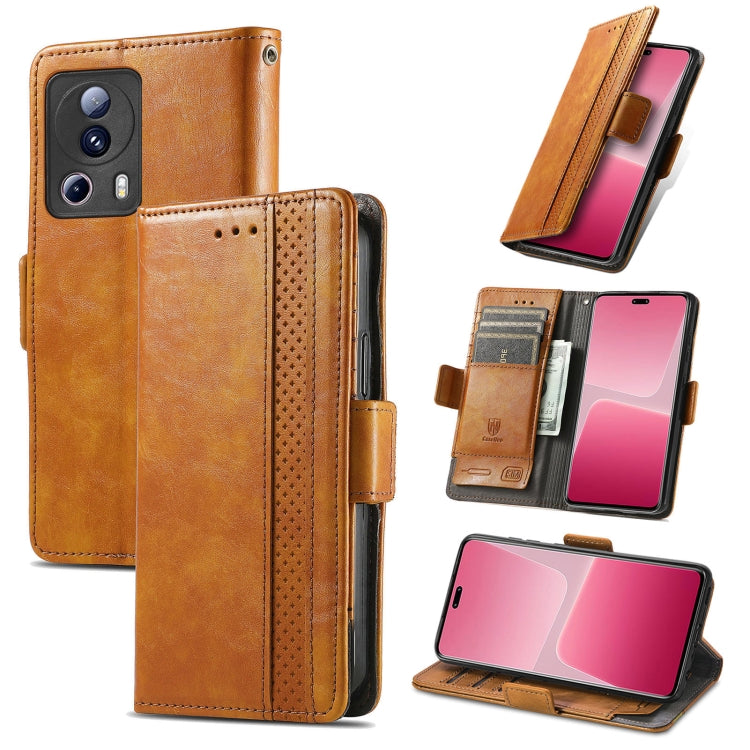 CaseNeo Splicing Dual Magnetic Buckle Leather Phone Case