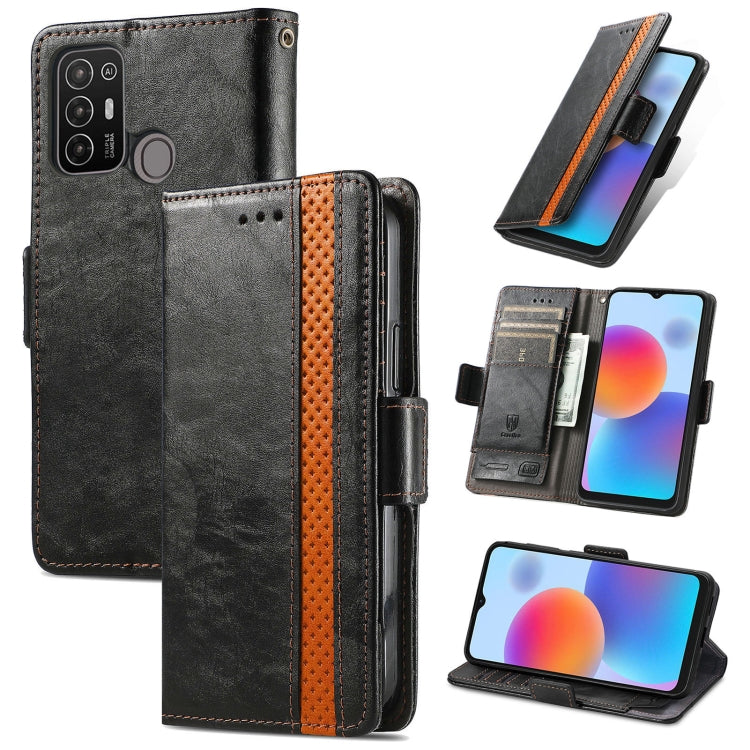 CaseNeo Splicing Dual Magnetic Buckle Leather Phone Case