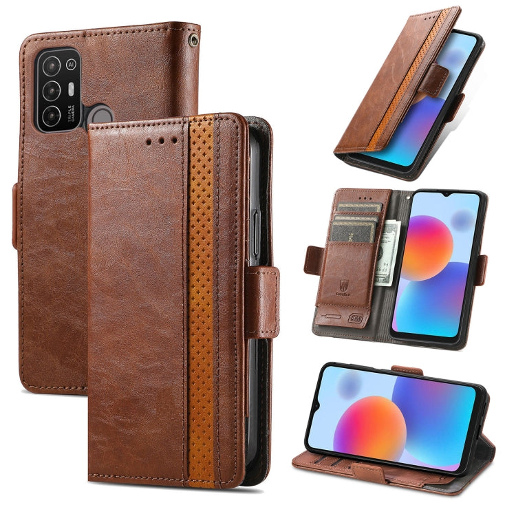 CaseNeo Splicing Dual Magnetic Buckle Leather Phone Case