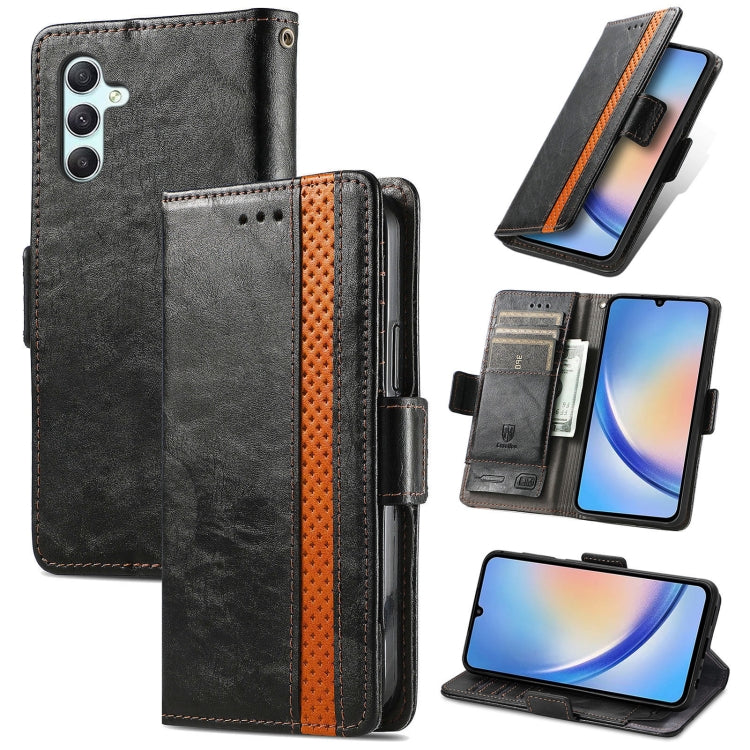 CaseNeo Splicing Dual Magnetic Buckle Leather Phone Case