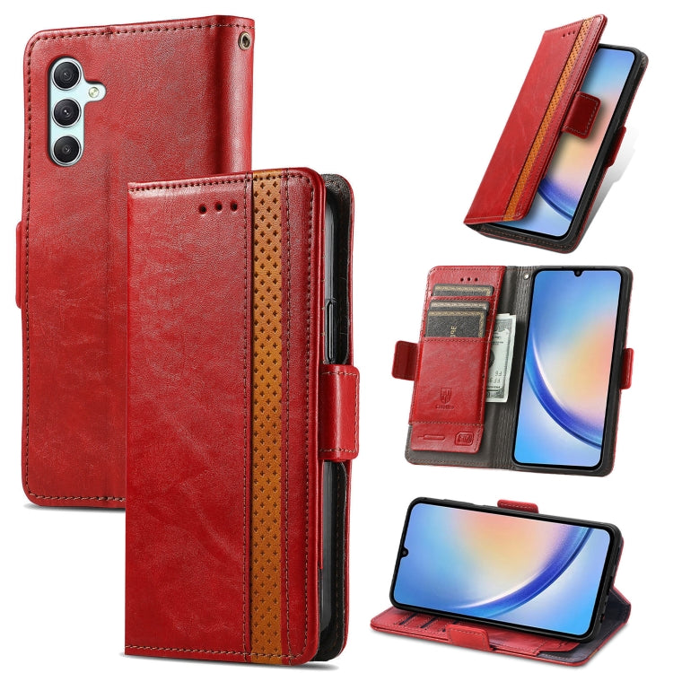 CaseNeo Splicing Dual Magnetic Buckle Leather Phone Case