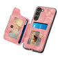 Retro Skin-feel Ring Multi-card Wallet Phone Case