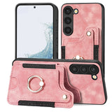 Retro Skin-feel Ring Multi-card Wallet Phone Case