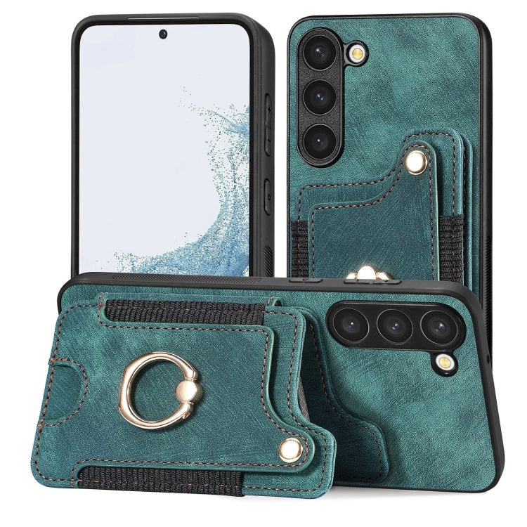 Retro Skin-feel Ring Multi-card Wallet Phone Case