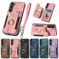 Retro Skin-feel Ring Multi-card Wallet Phone Case