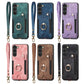 Retro Skin-feel Ring Multi-card Wallet Phone Case