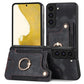 Retro Skin-feel Ring Multi-card Wallet Phone Case