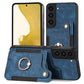 Retro Skin-feel Ring Multi-card Wallet Phone Case