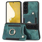 Retro Skin-feel Ring Multi-card Wallet Phone Case