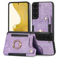 Retro Skin-feel Ring Multi-card Wallet Phone Case