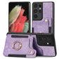 Retro Skin-feel Ring Multi-card Wallet Phone Case