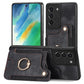 Retro Skin-feel Ring Multi-card Wallet Phone Case