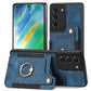 Retro Skin-feel Ring Multi-card Wallet Phone Case