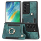 Retro Skin-feel Ring Multi-card Wallet Phone Case
