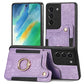 Retro Skin-feel Ring Multi-card Wallet Phone Case