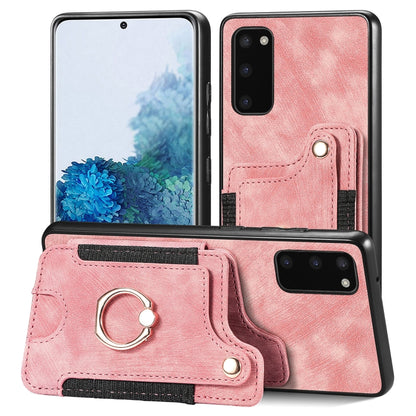 Retro Skin-feel Ring Multi-card Wallet Phone Case