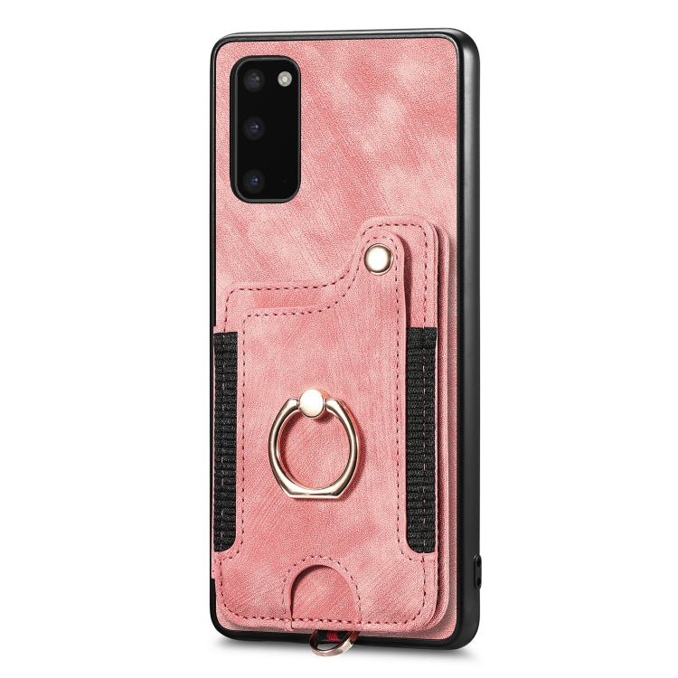 Retro Skin-feel Ring Multi-card Wallet Phone Case