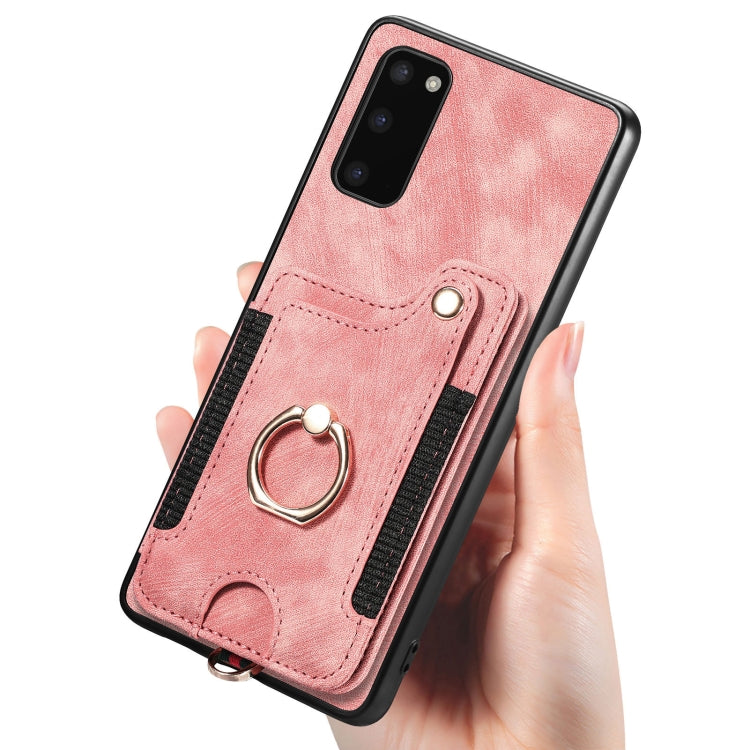 Retro Skin-feel Ring Multi-card Wallet Phone Case
