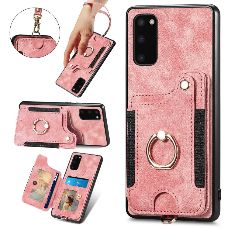 Retro Skin-feel Ring Multi-card Wallet Phone Case