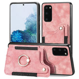 Retro Skin-feel Ring Multi-card Wallet Phone Case