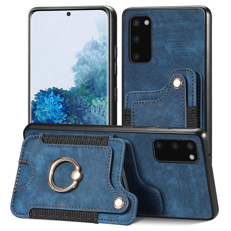 Retro Skin-feel Ring Multi-card Wallet Phone Case