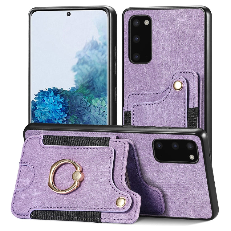 Retro Skin-feel Ring Multi-card Wallet Phone Case