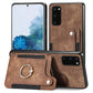 Retro Skin-feel Ring Multi-card Wallet Phone Case
