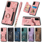 Retro Skin-feel Ring Multi-card Wallet Phone Case